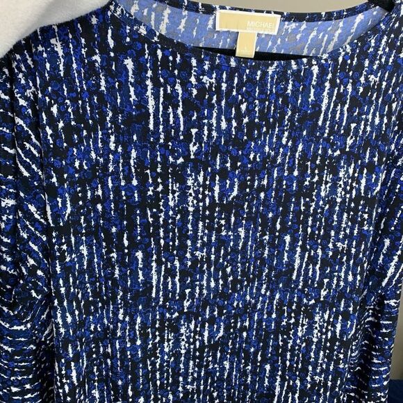 MICHAEL Michael Kors along Sleeve Blue Black Top Size Large (q1) - Picture 4 of 7